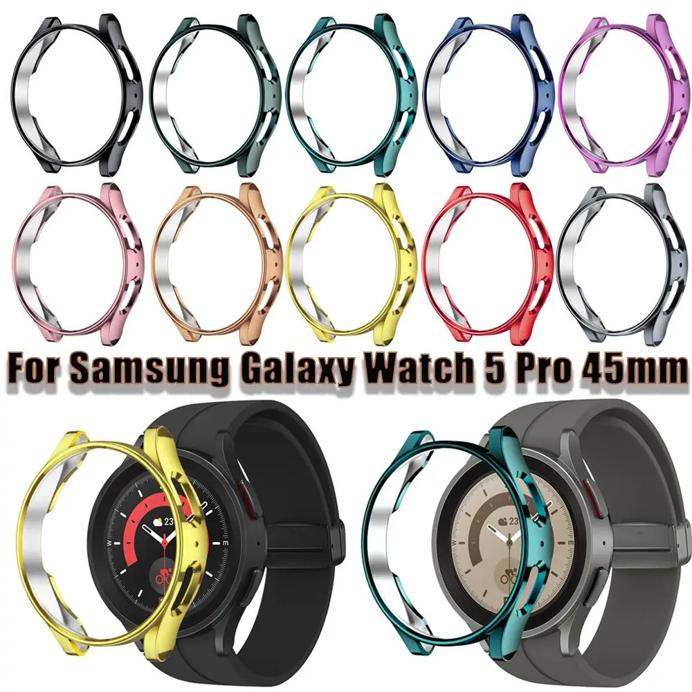 Мягкий чехол для Samsung Galaxy Watch 5 Pro 45 мм Без защитной пленки для экрана, защитный чехол для бампера, защитная оболочка из ТПУ