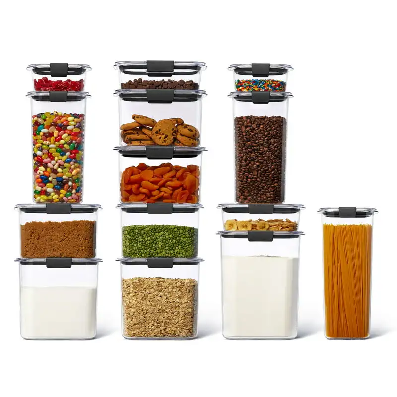 Набор из 14 пластиковых контейнеров для хранения продуктов Brilliance Tritan с крышками (всего 28 штук)