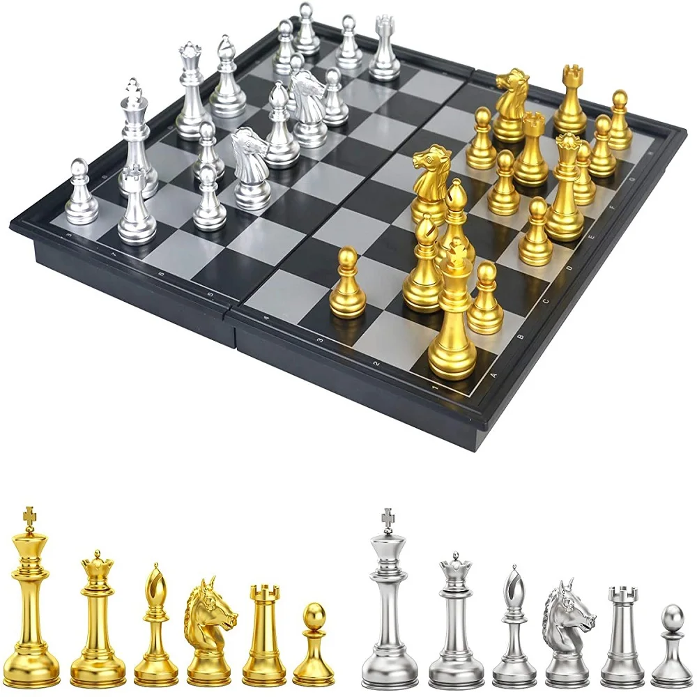 Набор магнитных шахмат, настольная игра для детей и взрослых, Шахматные фигуры, Дорожные Шахматы, Складные наборы шахматных досок, Развивающие детские игрушки