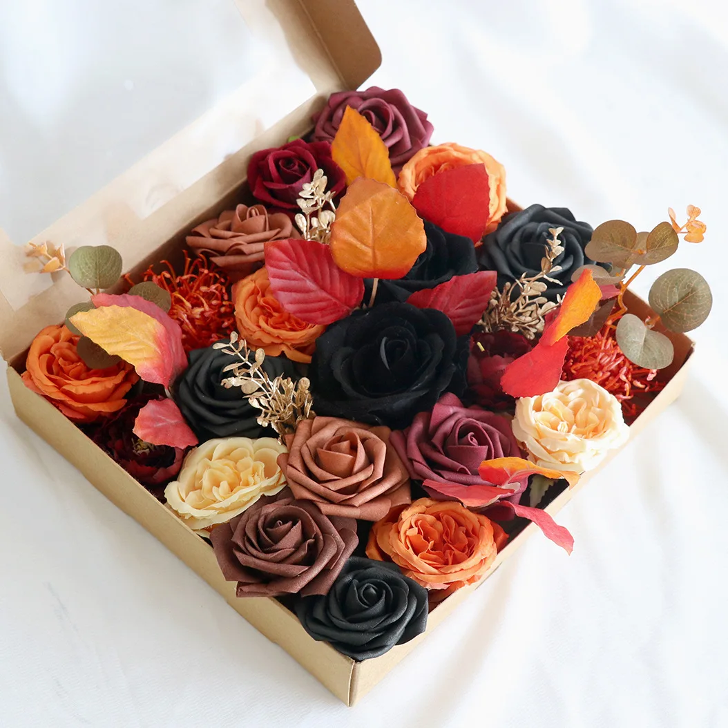 Набор цветов на Хэллоуин Коробка Для Моделирования Подарочная коробка для Праздника Цветов Осенний Фестиваль урожая Букет ручной работы Для Украшения дома