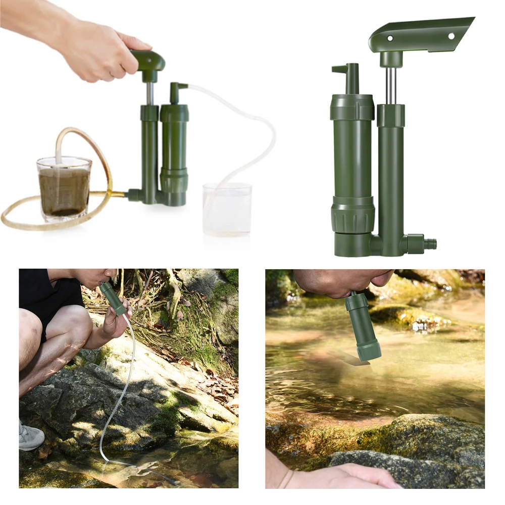 Напольный фильтр для очистки воды Напорный насос Портативный Тип водоочистителя Аварийное снаряжение для кемпинга и пешего туризма