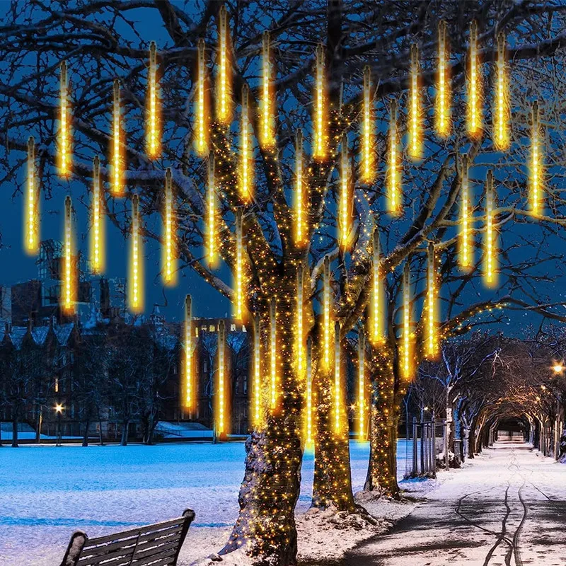 Наружные светодиодные фонари метеоритного дождя, падающие капли дождя, Сказочный струнный светильник, водонепроницаемый для Рождественской вечеринки, украшения для сада, праздника