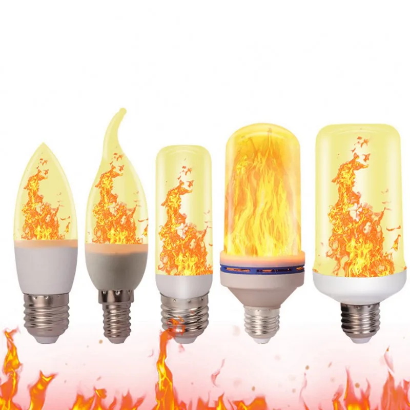 Новейшая светодиодная лампа пламени E27 Fire E14 Corn bulb Flicker LED light с динамическим эффектом пламени 3 Вт 5 Вт 9 Вт 85 В-265 В для домашнего освещения