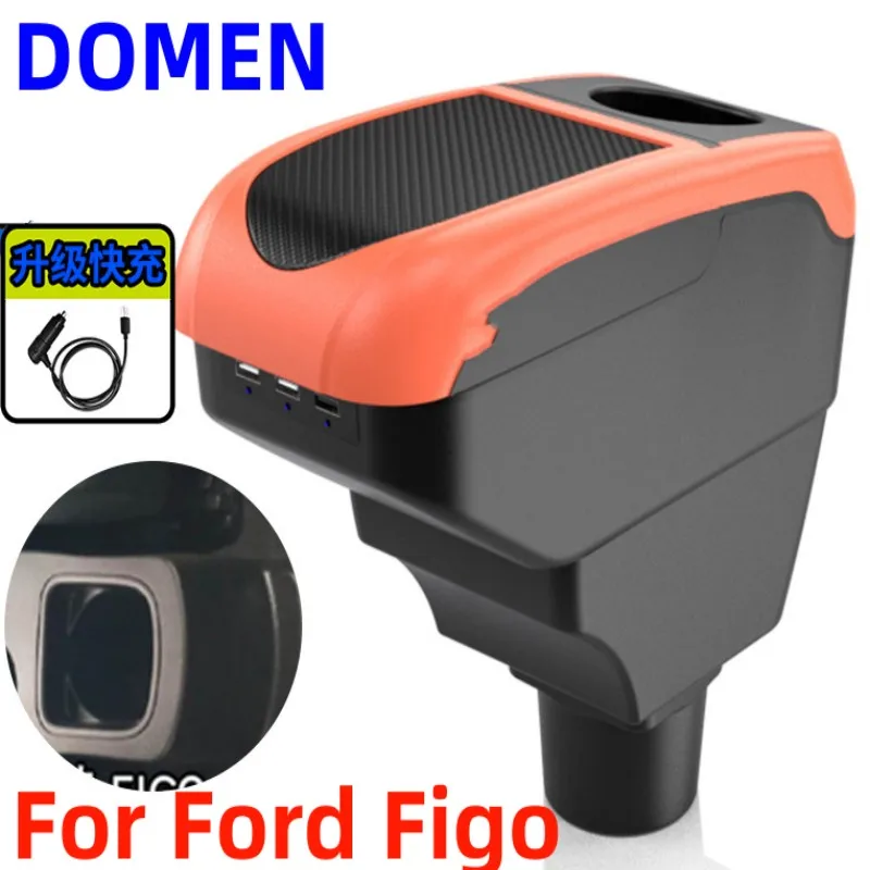 Новинка для Ford Figo подлокотник коробка Специальные модифицированные аксессуары для интерьера для центрального подлокотника коробка Большое пространство Двухслойный USB