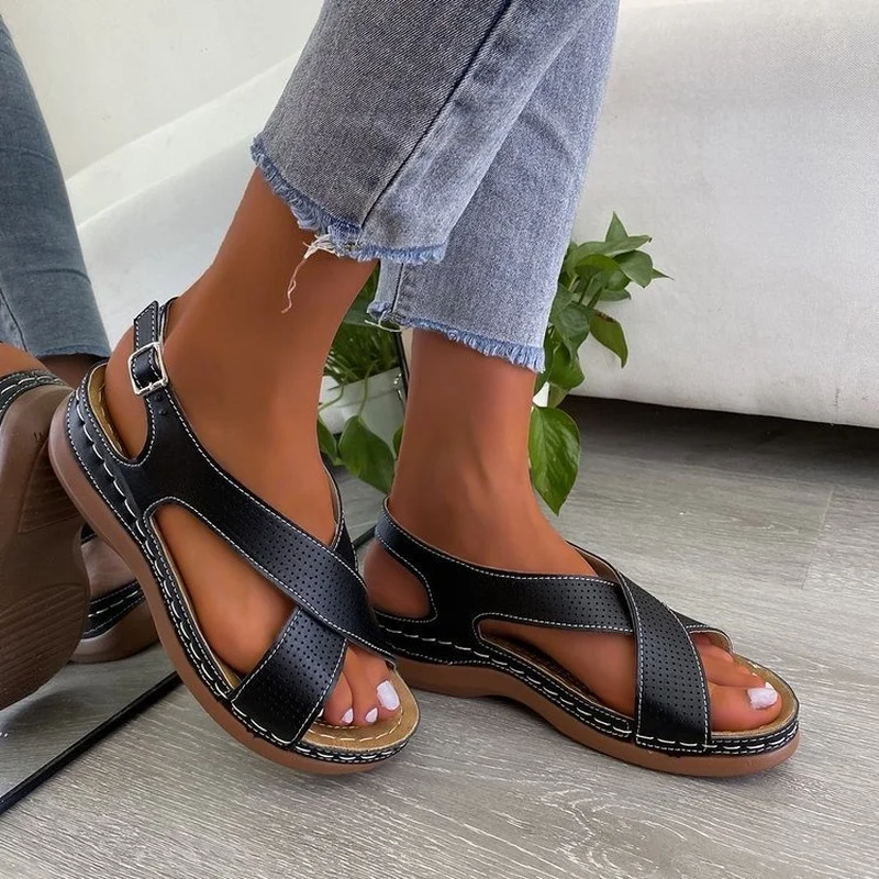 Новые женские босоножки, Дышащая удобная женская обувь для покупок, Летние сандалии на платформе, Mujer, Большие размеры 43