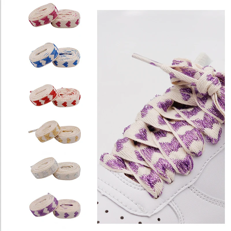 Новые Плоские Шнурки с сердечком Любви Для Женских и Мужских Кроссовок, Подходящие Для Высоких Парусиновых Шнурков для обуви, Спортивные Шнурки Для обуви
