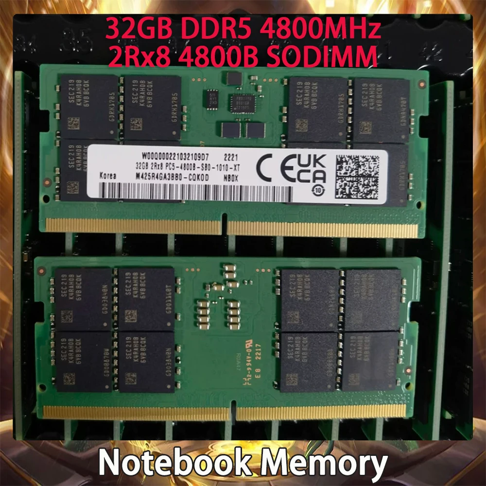 Новый 32 ГБ DDR5 4800 МГц 2Rx8 4800B SODIMM Ноутбук оперативная память Для Samsung Тетрадь Памяти Быстрая Доставка Работает идеально Высокое Качество
