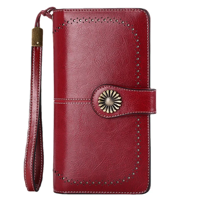 Новый RFID-кошелек, Европейский и американский кошелек, Женский Длинный кожаный кошелек на молнии, Женский кожаный кошелек, сумка большой емкости