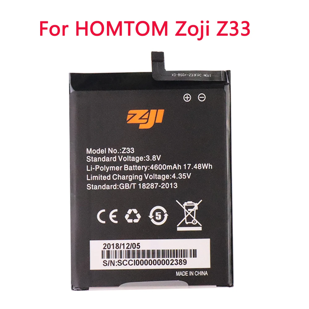 Новый Высококачественный аккумулятор HOMTOM Z33 емкостью 4600 мАч для мобильного телефона HOMTOM zoji Z33
