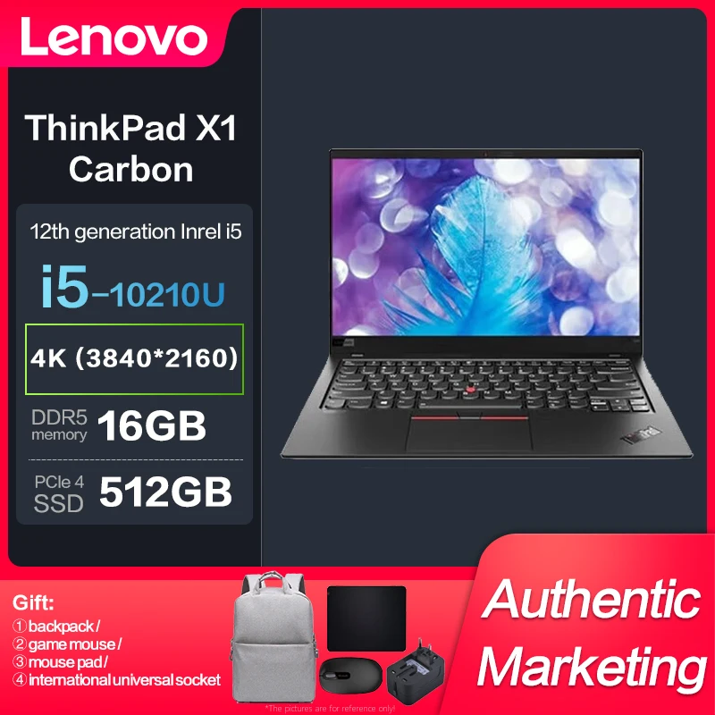 Новый Ноутбук Lenovo ThinkPad X1 Carbon с процессором Intel I5-10210U I7-10710U 512 ГБ/1 ТБ 14-дюймовый Тонкий Ноутбук Windows Global Edition