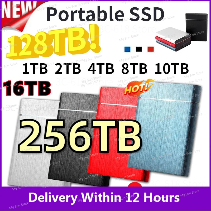 Новый Портативный SSD-накопитель 2 ТБ Внешний твердотельный накопитель 1 ТБ Высокоскоростной Внешний жесткий диск M.2 С Интерфейсом USB 3.1 Диск массового хранения