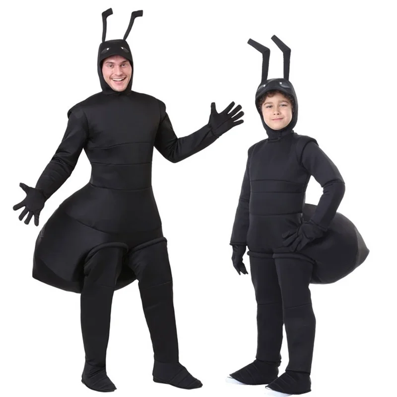 Новый праздничный костюм на Хэллоуин для взрослых и детей, животные, насекомые, Черный Муравей, Костюмы для Косплея, карнавальные костюмы для фильмов