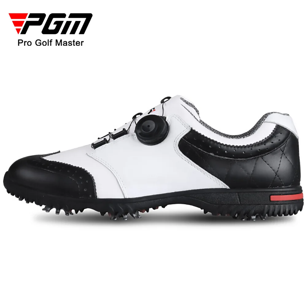 Обувь для гольфа PGM Мужские кроссовки Для гольфа Мужские спортивные шипы Мягкие кожаные вращающиеся кружевные кроссовки
