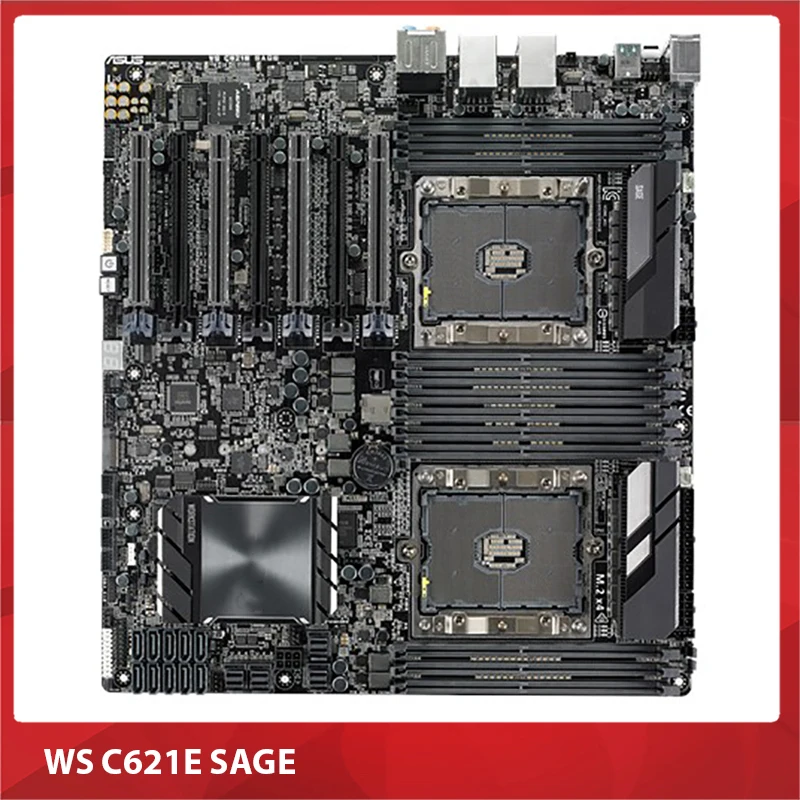 Оригинальная Материнская плата рабочей станции Для Asus WS C621E SAGE C621 12 x DIMM DDR4 1536GB 100% Тестирование перед отправкой