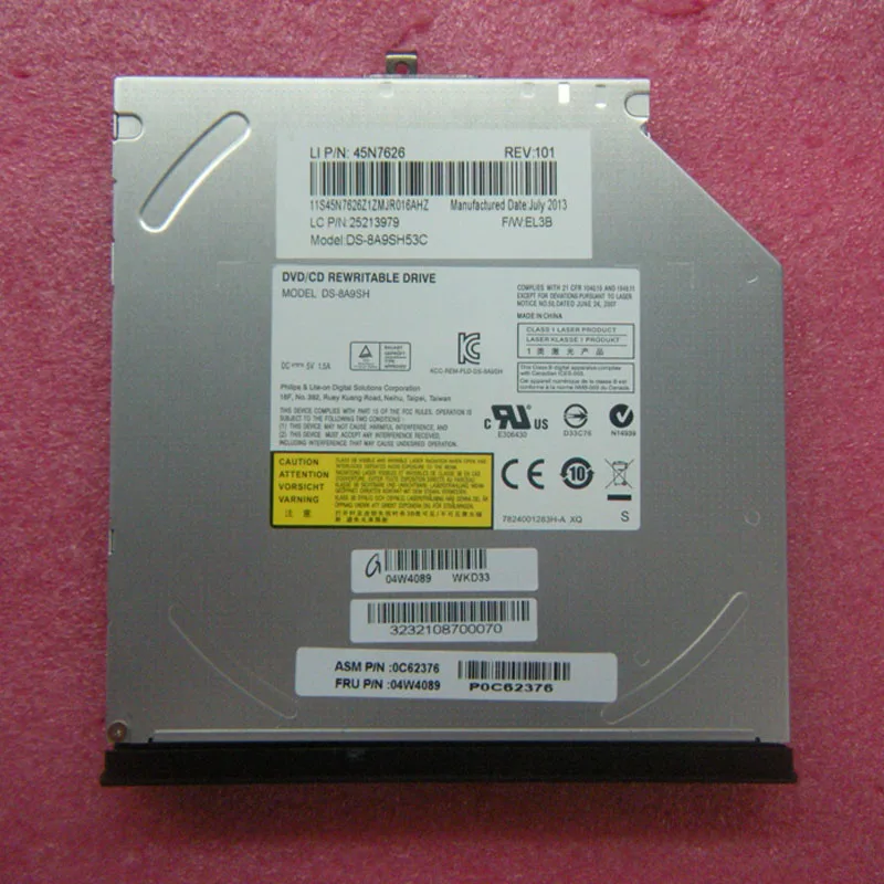 Оригинальный DS-8A9SH SATA DVD/CD Перезаписываемый привод с лицевой панелью Для Lenovo Thinkpad E430 E430C Серии E435 E530 E535, FRU 04W4089
