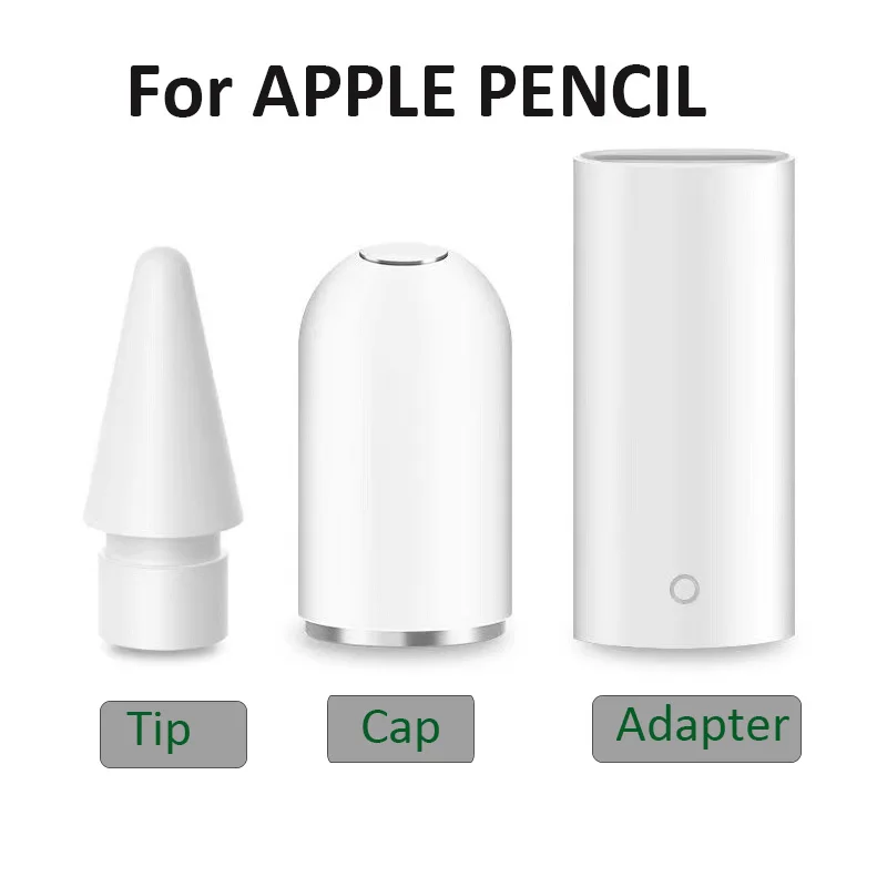 Оригинальный Магнитный сменный колпачок/адаптер для зарядки для Apple Pencil 1-го поколения， Запасной наконечник для Apple Pencil 1-го и 2-го поколений iPad