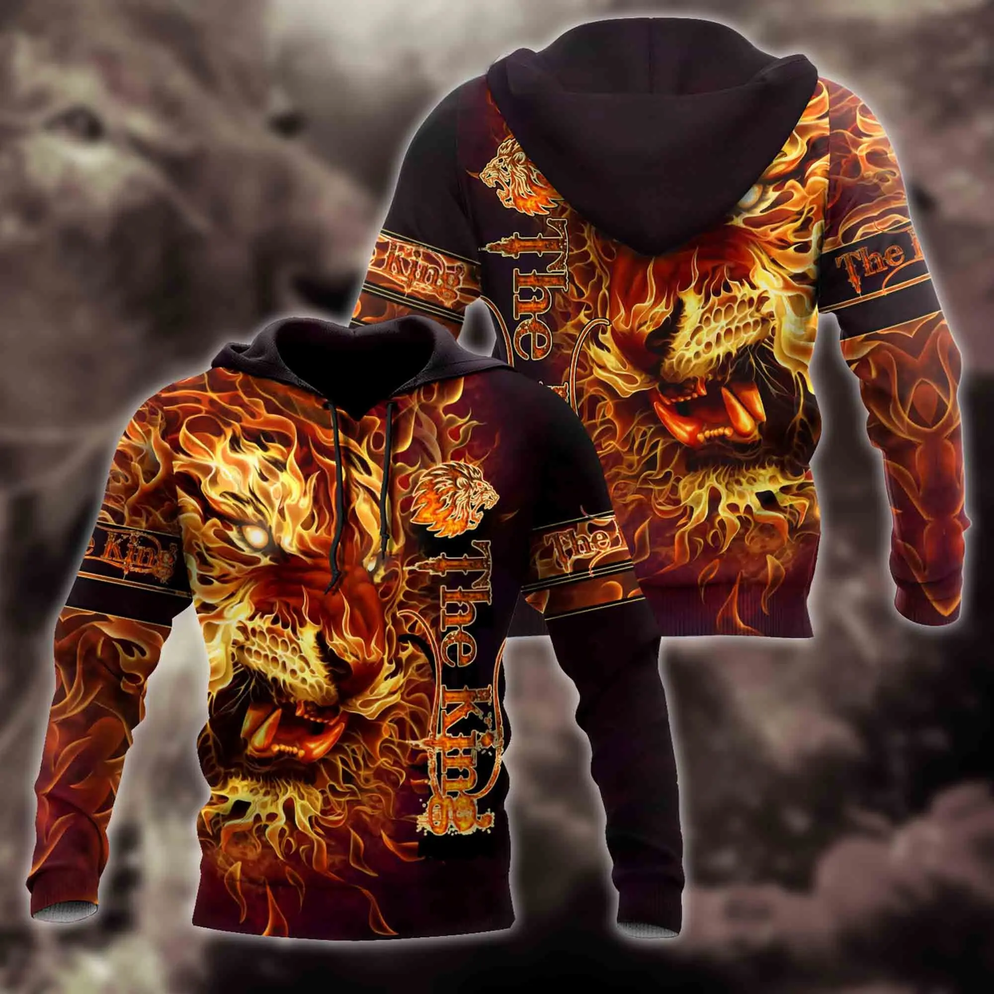 Осенняя Мужская толстовка С капюшоном King Animal Lion с 3D принтом, Унисекс, Повседневный пуловер на молнии, Уличная одежда sudadera hombre DW0453