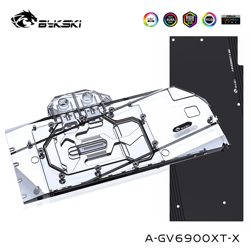 Охладитель воды Bykski Для блока видеокарт GIGABYTE Radeon RX 6900XT/6800XT GAMING OC, Полная крышка с задней панелью, A-GV6900XT-X