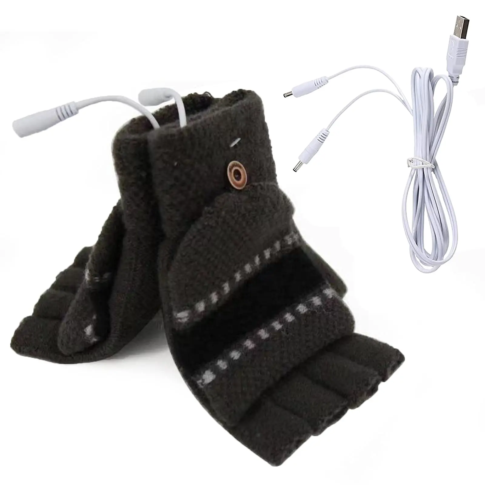 Перчатки с USB-подогревом для женщин и мужчин, зимние теплые перчатки для ноутбука, полные и половинные руки с подогревом, Без пальцев, для вязания рук
