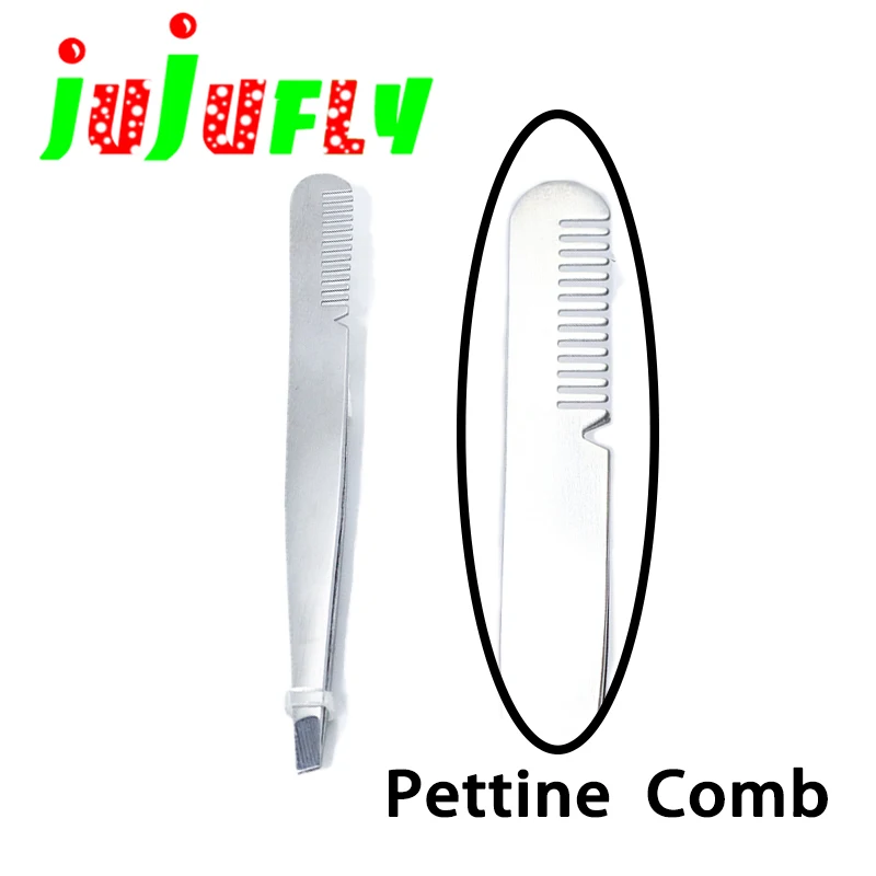 пинцет для завязывания мух jujufly нового дизайна с прикрепленной к нему расческой для волос из нержавеющей стали, прочной при использовании инструментов для завязывания мух