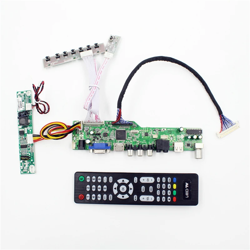 Плата контроллера ЖК-телевизора с аудиосистемой TV AV, VGA, USB, HDMI-совместимая для ЖК-панели 1280X1024 G170ETN02.1 M170EGE-L20 M170ETN01.1