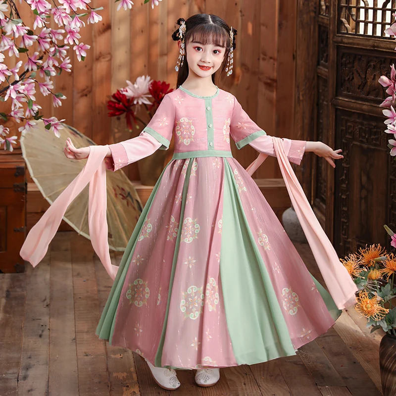 Платье Древней Династии Хань, Китайское Традиционное платье Восточной принцессы Ханфу, Детская Элегантная Танцевальная одежда Династии Тан, Косплей