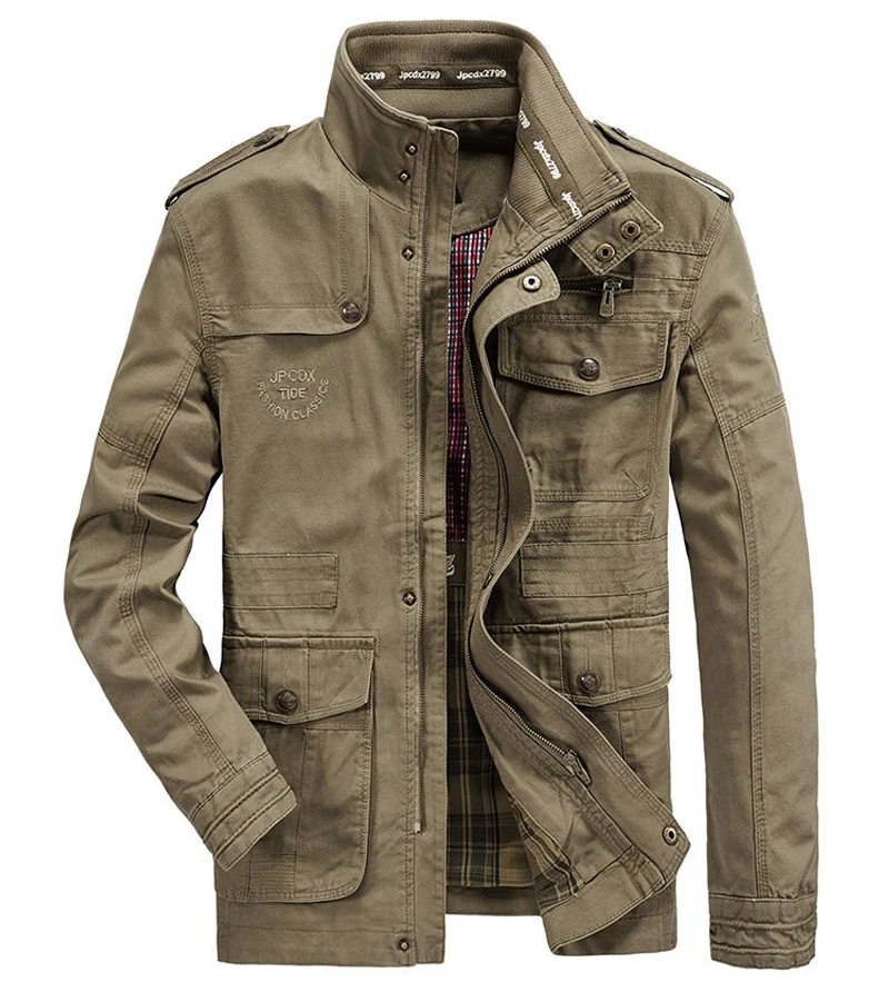 Плюс Размер 7XL, Военная куртка, Мужская, 2023, Зима-осень, Хлопковые уличные Мужские куртки с несколькими карманами, Повседневное пальто, Мужская Chaqueta Hombre