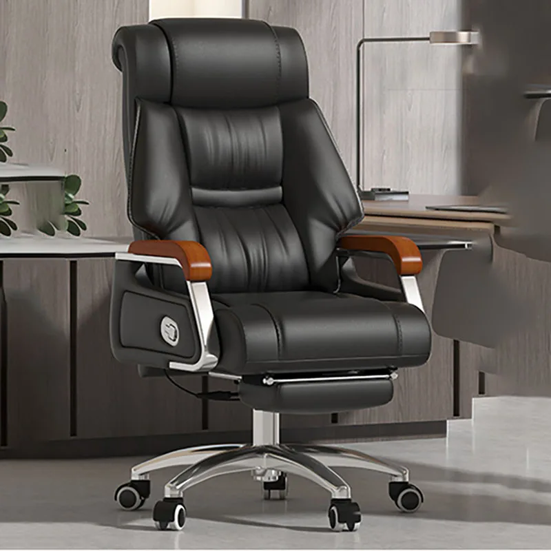 Поворотное офисное кресло Executive Кожаное ретро-кресло Nordic с защитой от пота, Эргономичные Откидывающиеся кресла Sillon, Наборы садовой мебели