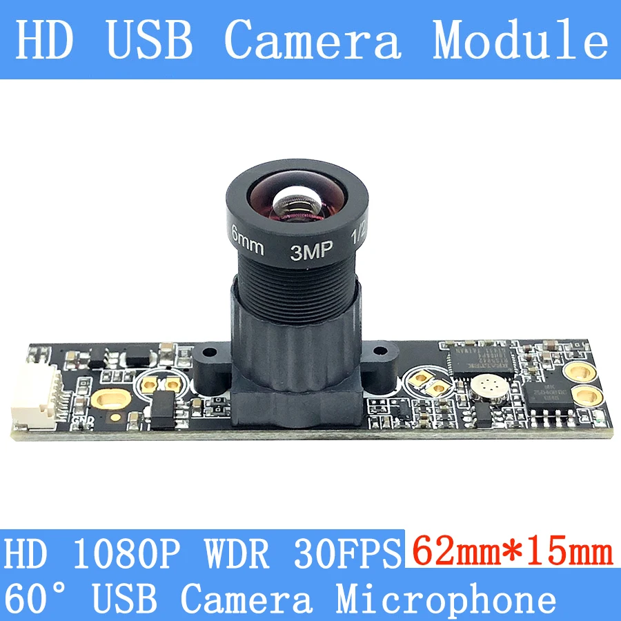 Подключи и Играй Промышленное Видеонаблюдение WDR 2MP Full HD 1080P Веб-камера Windows OTG UVC 30 кадров в секунду USB Модуль камеры с Микрофоном 6 мм Объектив
