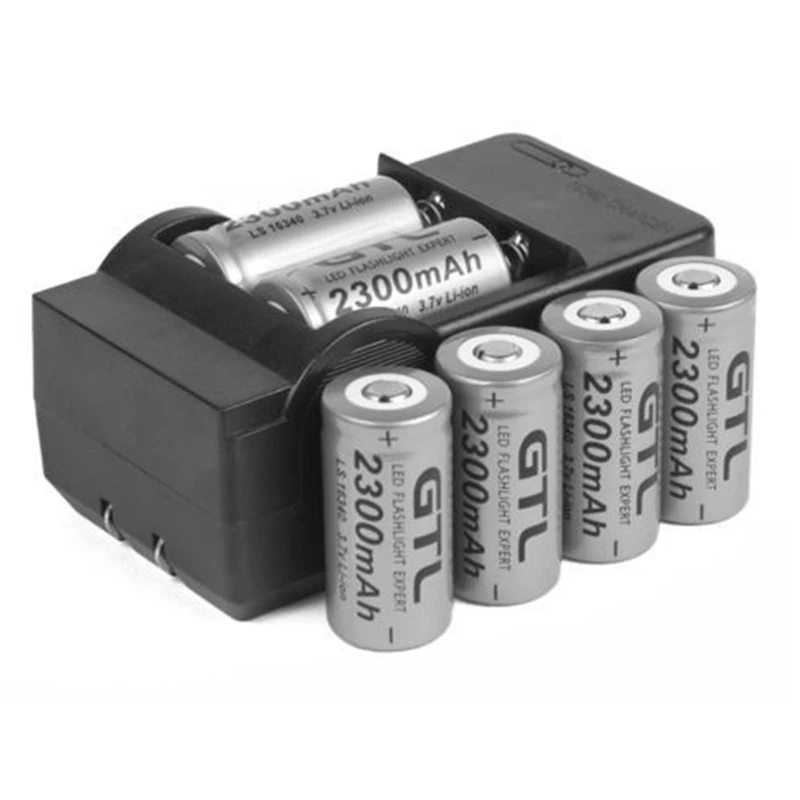 Подробная информация о литий-ионной аккумуляторной батарее 6x2300 мАч 16340 CR123A 3,7 В + умное зарядное устройство B172 GTL EvreFire