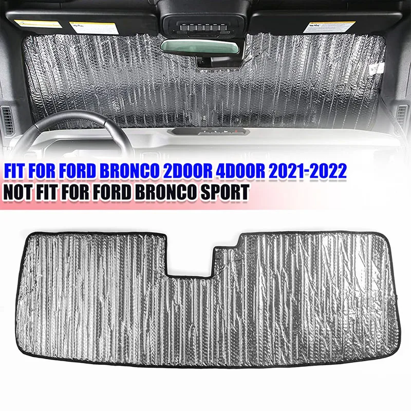 Подходит для Ford Bronco 2021 2022, 2/4 двери, складной солнцезащитный козырек, солнцезащитный козырек на лобовое стекло, УФ-отражатель