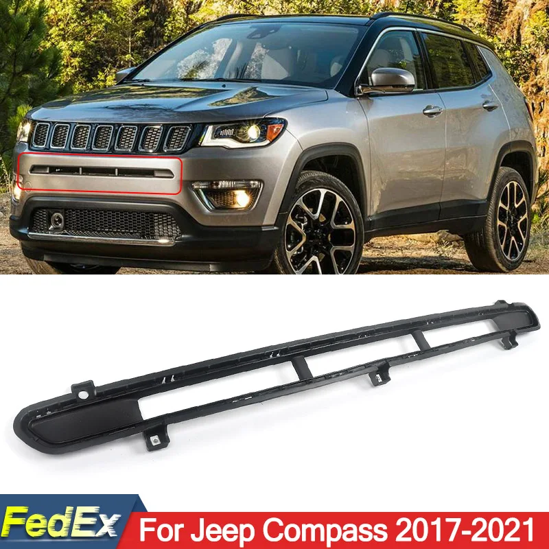 Подходит Для Jeep Compass 2017-2021 Передняя Верхняя решетка бампера, замена решетки радиатора