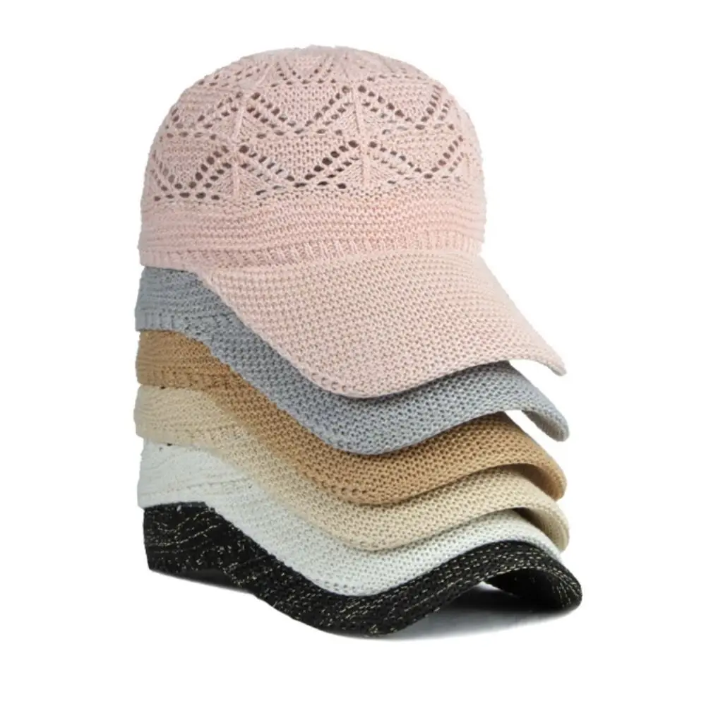 Полые Вязаные шапочки, солнцезащитная шляпа, новые сетчатые шляпы, женские|летние|праздничные
