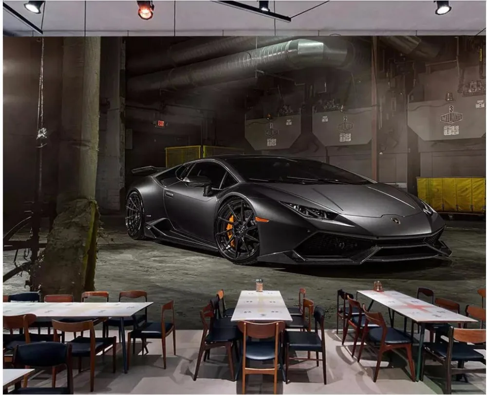 Пользовательские фото 3D обои Ретро промышленная цементная стена, супер спортивный автомобиль, домашний декор, 3D настенные росписи, обои для стен 3 d