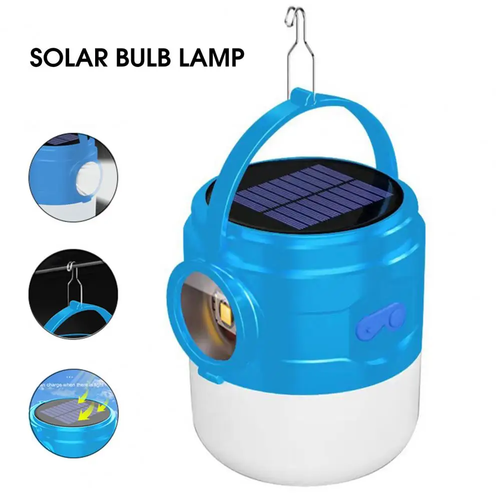 Портативный фонарь для Кемпинга на солнечной энергии, Водонепроницаемый Пластиковый Портативный Кемпинг, Супер яркий USB Перезаряжаемый светодиодный Аварийный светильник