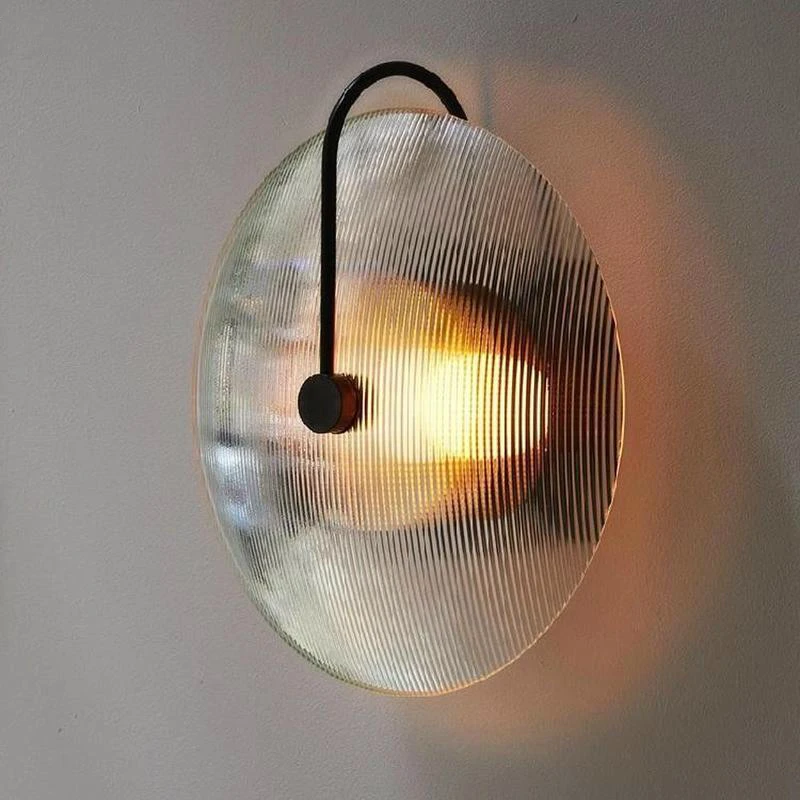 Постмодернистский стеклянный настенный светильник винтажная промышленная лампа В полоску из черного Золота Освещение Прикроватной тумбочки в ванной комнате светодиодный светильник roiund в комнате