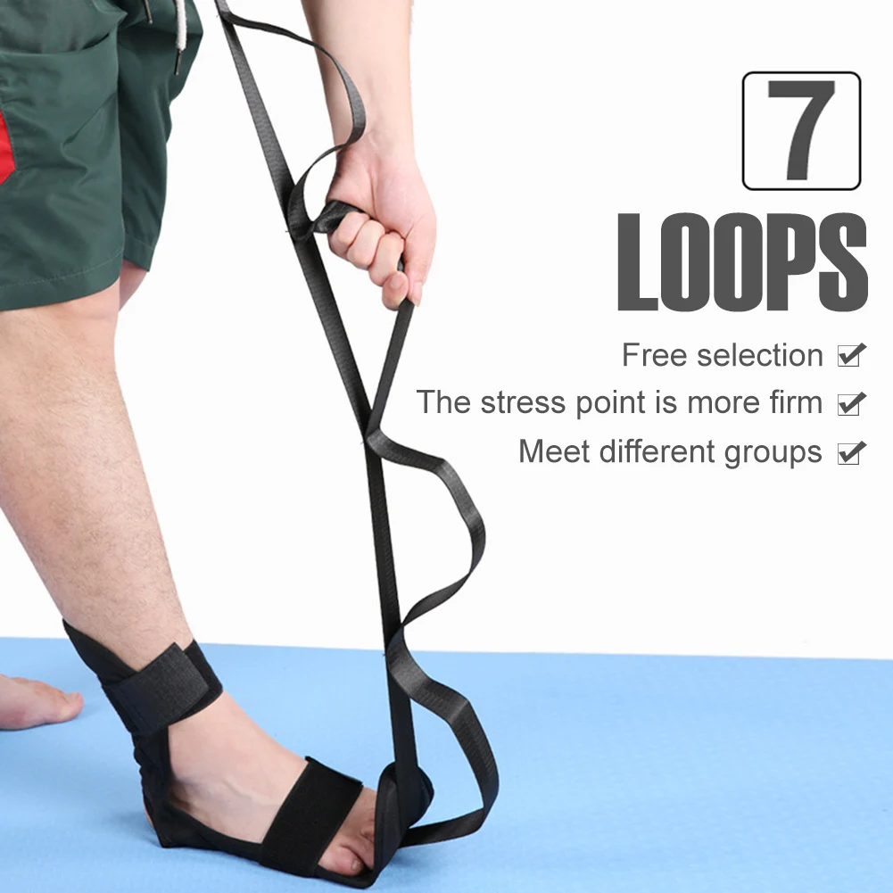 Пояс для растяжки Йоги, реабилитационный ремень для ног, эластичный ремень для тренировки гибкости задней ноги, регулируемый ремень с несколькими петлями, Прямая поставка