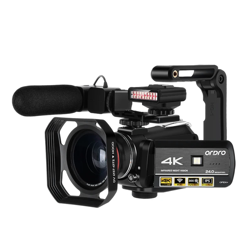 Профессиональная цифровая видеокамера ночного видения 4k Ghost Hunting с микрофоном и видеокамерой