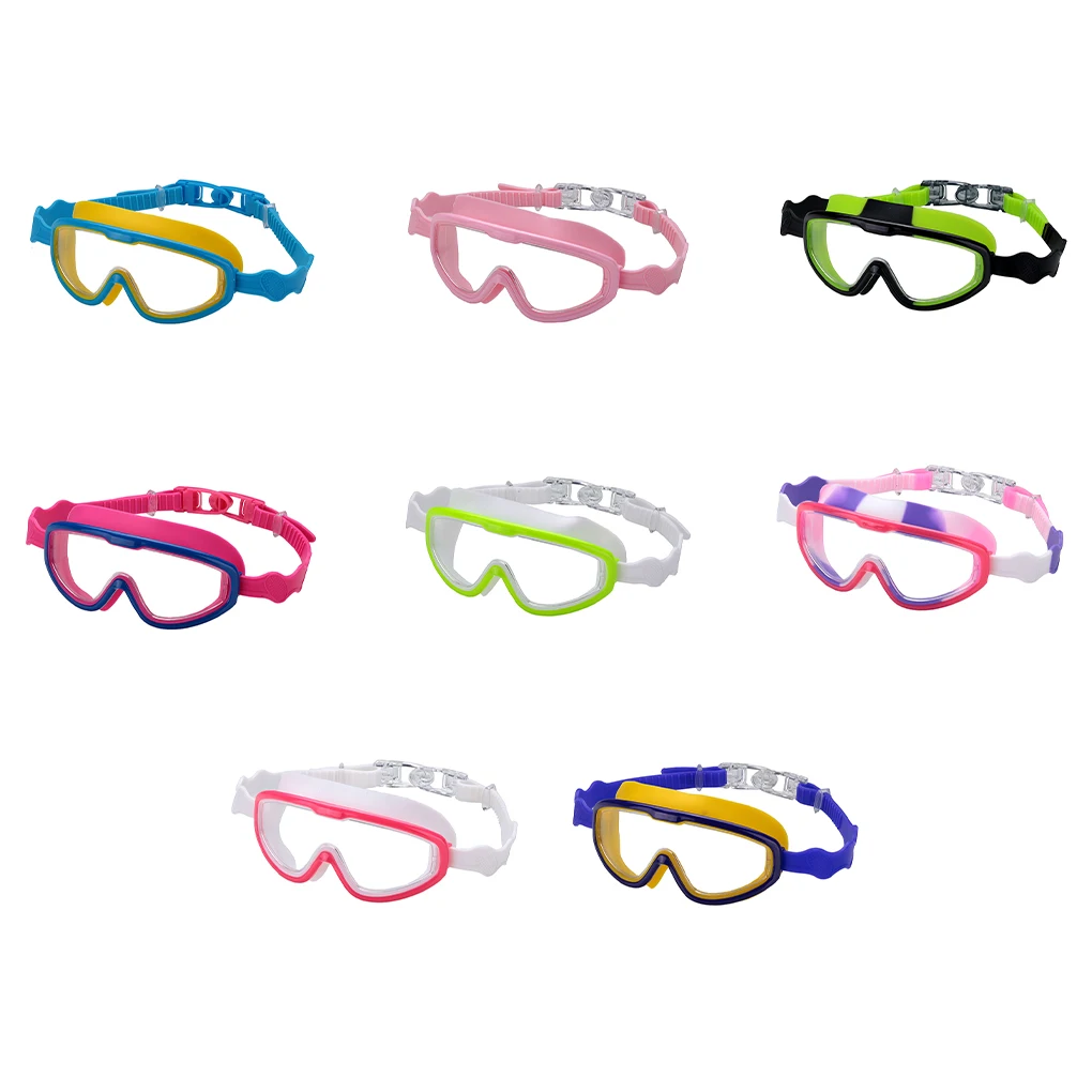 Регулируемые на ПК Детские очки для плавания, удобные и портативные Для занятий плаванием, Противотуманные Очки для плавания Для детей, Зеленый, Белый