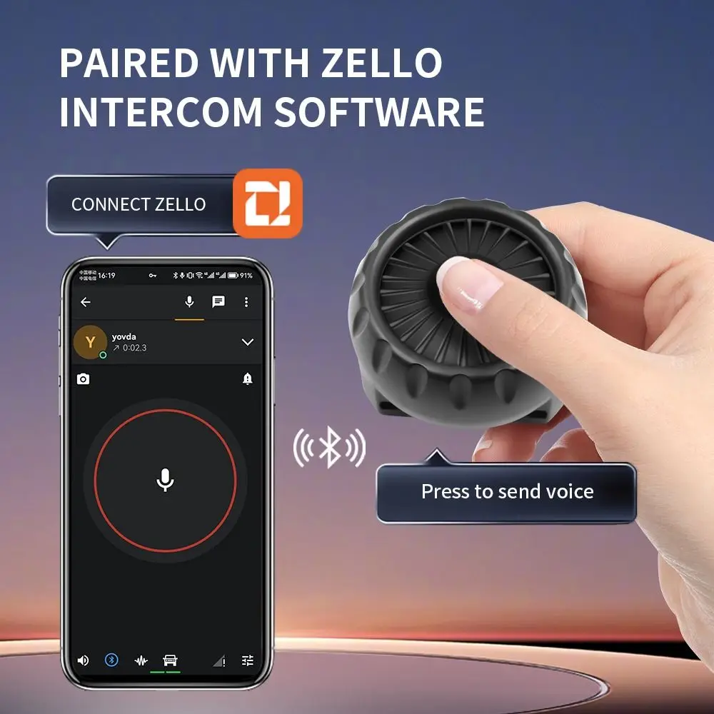 Регулируемый Ремешок Zello для телефона iOS Android Голосовой вызов Walkie Беспроводная Рация Bluetooth PTT Кнопка Управления Push-to-Talk