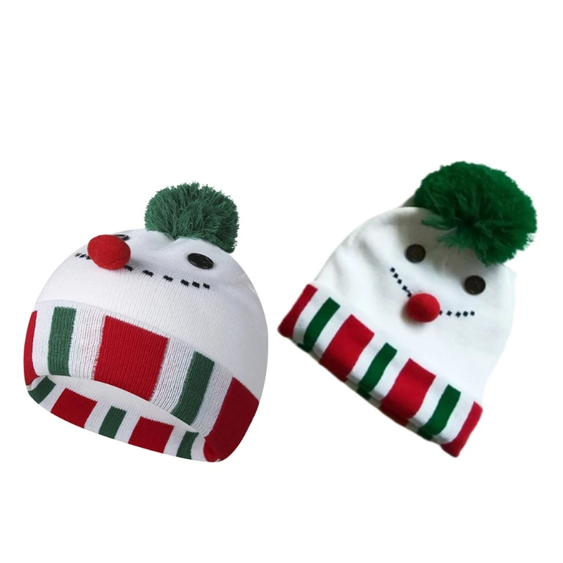 Рождественская вязаная шапка для детей из 2 предметов для игры в снежки, катания на санках, лепки снеговика