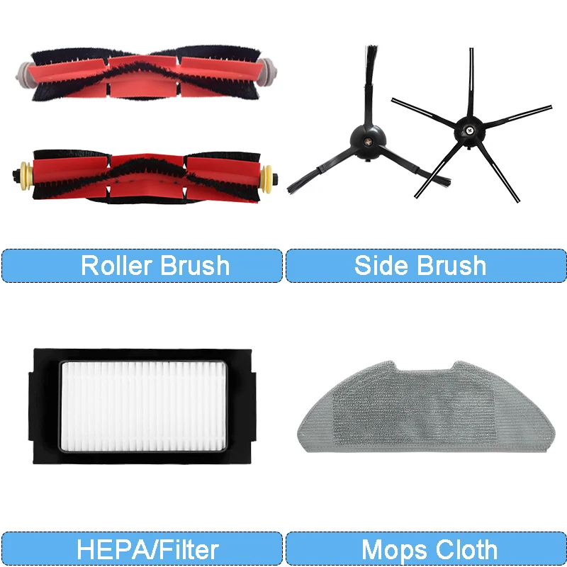 Роликовая боковая щетка, моющийся HEPA-фильтр, тряпки для швабры, направляющее колесо для пылесоса Xiaomi Mijia Pro, запчасти и Аксессуары