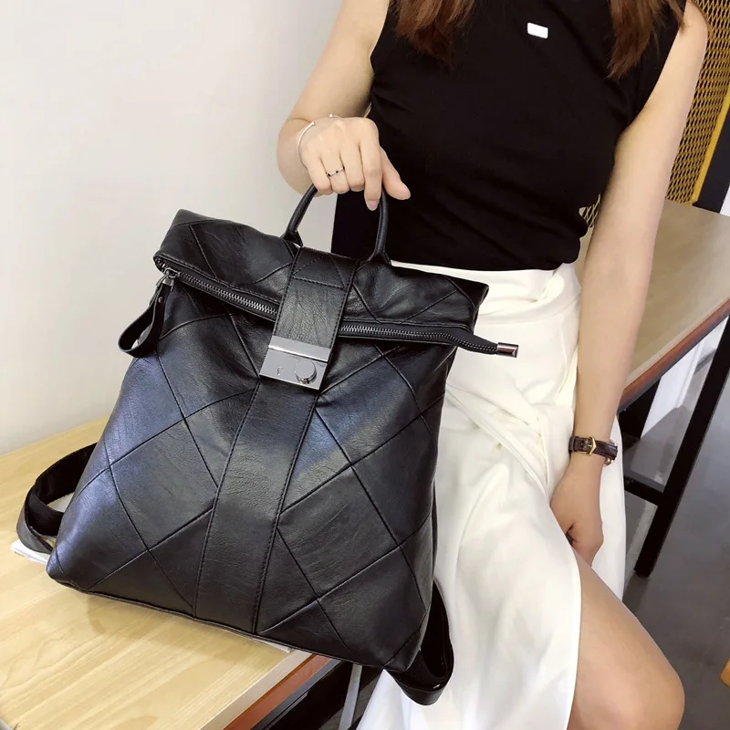 Роскошная дизайнерская сумка, дорожная сумка для женщин, универсальная студенческая школьная сумка, модный рюкзак, новая мягкая кожа, Большая вместимость