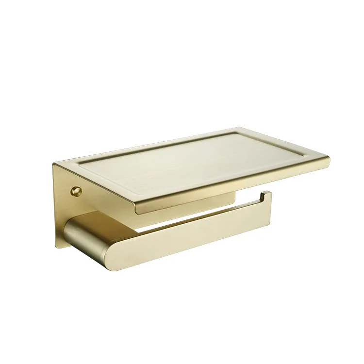 Роскошный золотой матовый держатель для туалетной бумаги, аксессуары для ванной комнаты, высококачественная нержавеющая сталь, бесплатная доставка