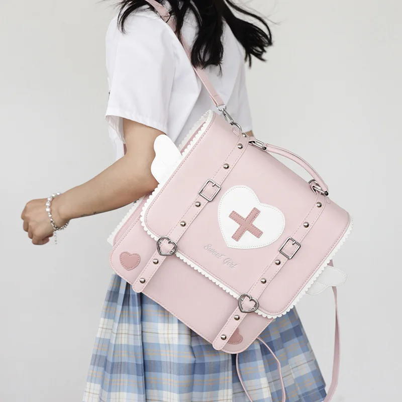Рюкзак-кошелек для девочки, сумочка в стиле Лолиты, японский стиль JK, из искусственной кожи, для путешествий, большие детские сумки через плечо