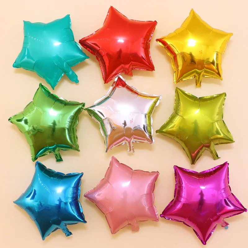 Свадебные принадлежности 5 шт., 18-дюймовые Воздушные шары, Фоны для Вечеринки по случаю Дня рождения, Украшения для Душа ребенка, пятиконечная звезда, воздушный шар из алюминиевой фольги