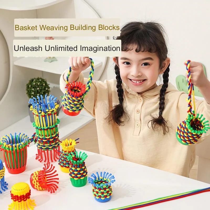 Сделай сам, ручная плетеная корзина для цветов, блоки, плетеная веревка, мелкая моторика пальцев, креативные детские развивающие игрушки, подарки-сюрпризы для детей