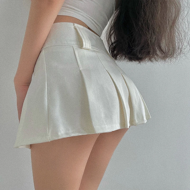Сексуальная юбка трапециевидной формы в стиле харадзюку с высокой талией, тонкая плиссированная юбка Kawaii y2k, эстетичные юбки, одежда в готическом стиле, корейская мода