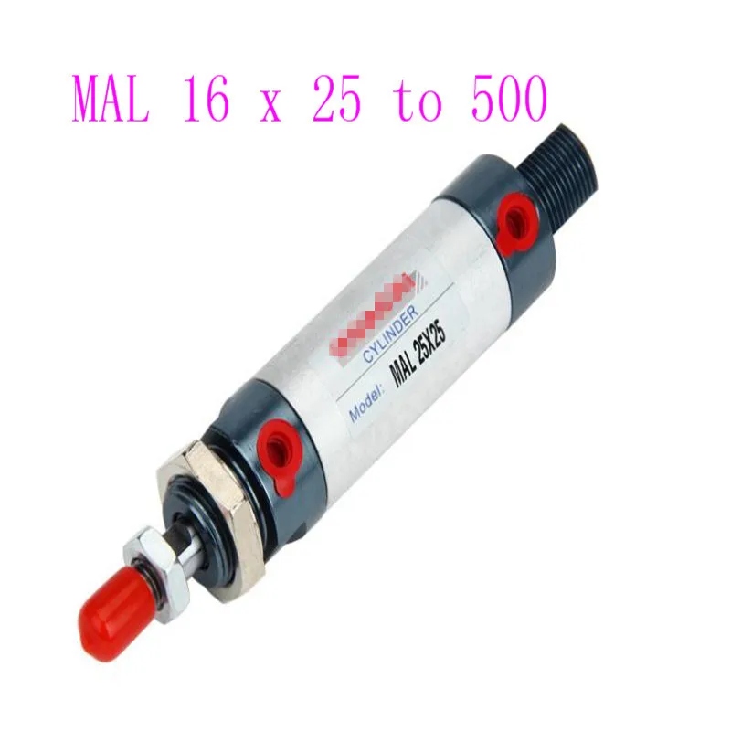 Серия MAL от 16 мм до 500 мм Одноштоковый мини-пневматический цилиндр двойного действия