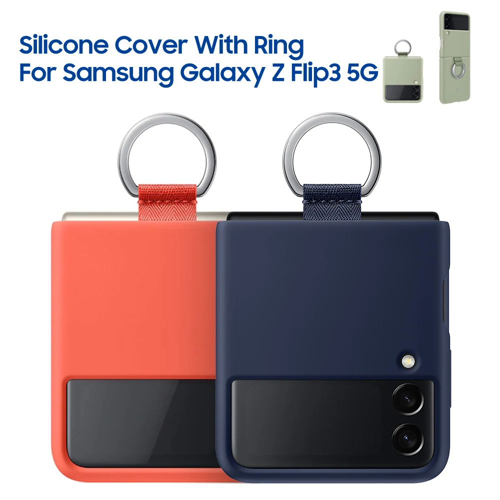 Силиконовый Чехол для телефона с Кольцом Для Samsung Galaxy Z Flip3 Z Flip 3 Держатель для Колец Силиконовый Противоударный Чехол